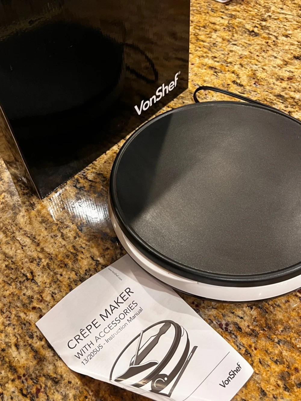 VonShef Electric Crepe Maker 12 inch White